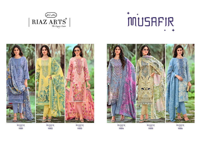 Musafir Vol 9 By Riaz Arts Printed Karachi Cotton Dress Material Wholesale Shop In Surat
